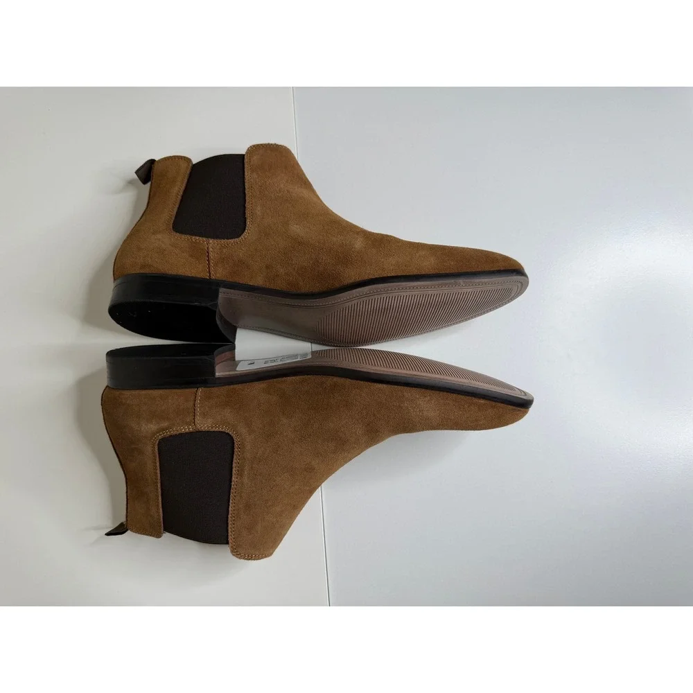 BP Mens Suede Chelsea Boots Brown Leather Upper Ankle Booties 45M EU